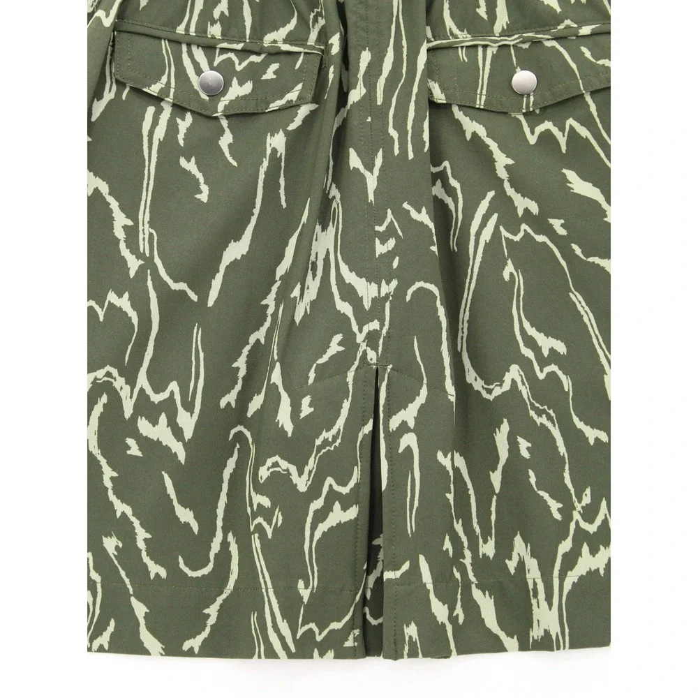 Athleta Vienna Cargo Skort Green Tiger Stripe Camo Hiking‎ Mini Skirt Womens 2